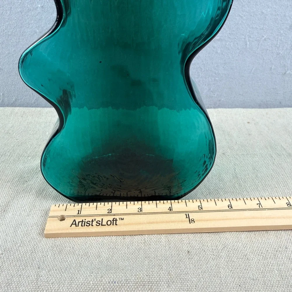 Blenko 8904 Teal Green Puzzle Vase Hank Adams 1989 MCM